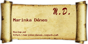 Marinka Dénes névjegykártya